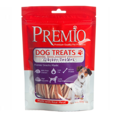 חטיף פרמיו לכלב רצועות ברווז 100 גרם