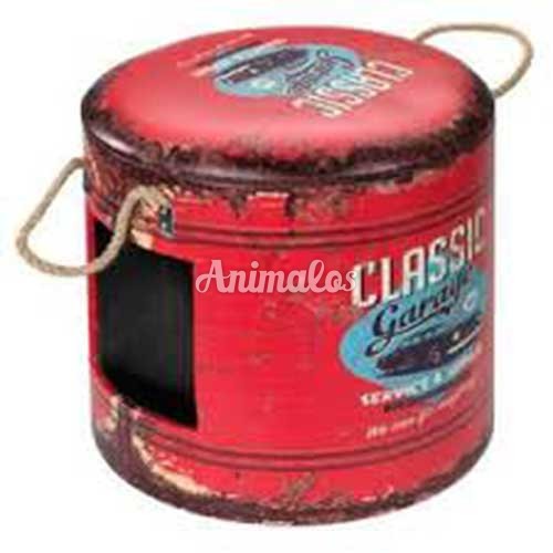 בית לחתול מעוצב עגול מתקפל אדום קלאסי