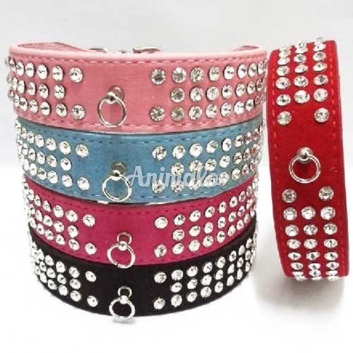 קולר 3 שורות יהלומים לכלב 