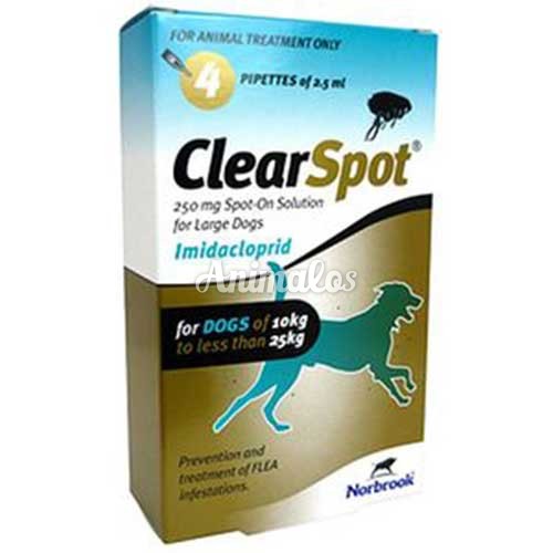 אמפולות קליר ספוט 250 לכלב 10-25 ק"ג clear spot