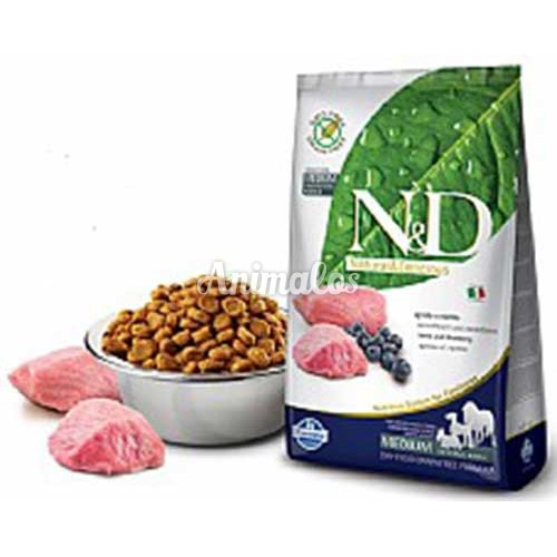 נטורל אנד דלישס מופחת דגנים כבש ואוכמניות  12 ק''ג N&D LOW GRAIN
