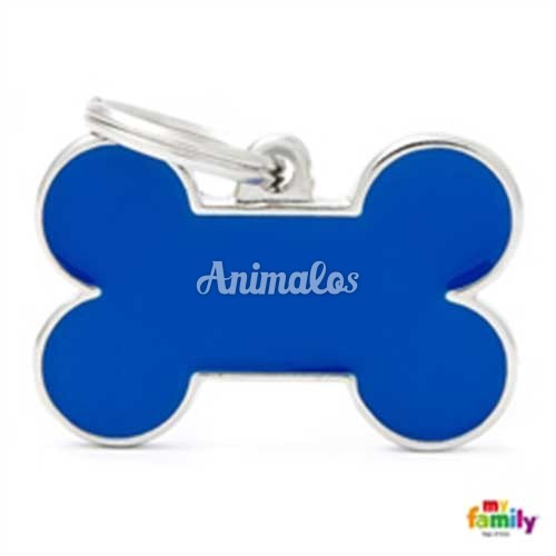 תג שם לכלב עצם גדולה מסגרת כסף