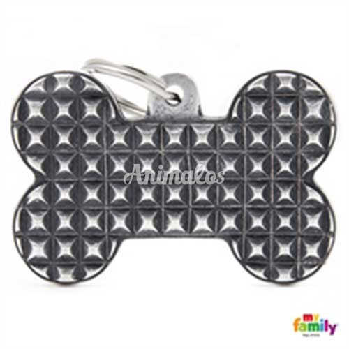 תג שם גדול נקודות ברונזה לכלב גדול