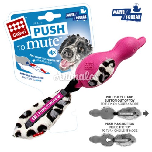 משחק לכלב ברווז מצפצף עם ידית אחיזה