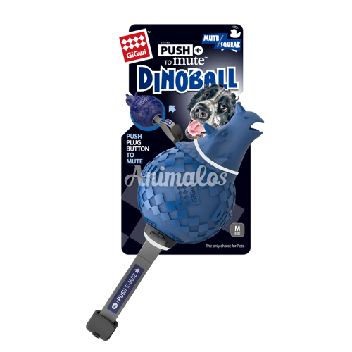 משחק משיכה דינוזאור עם כדור מצפצף